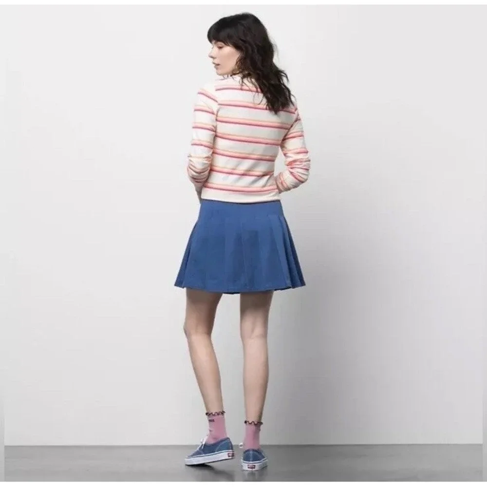 NWT Vans Sunset Pleated Try Navy Cotton Retro Punk‎ Skate Skirt / Women's 29